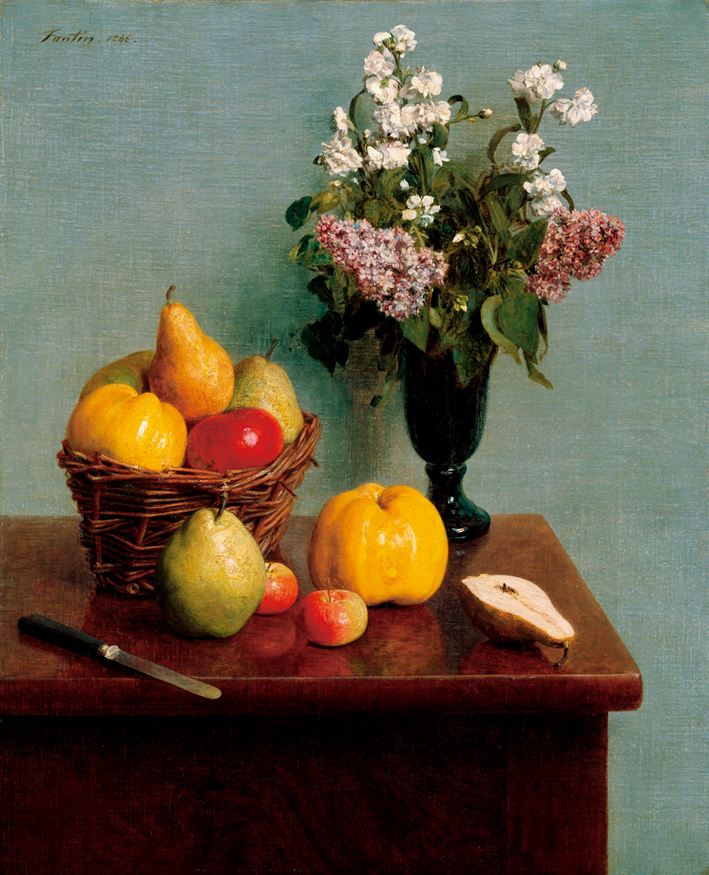  方丹·拉图尔 Fantin-Latour 静物花和水果 Still Life with Flowers and Fruit